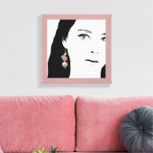 女かわいらしの子顔ファッションイラストレーションフローラかわいい キャンバスプリント (インサイチュ (リビング))