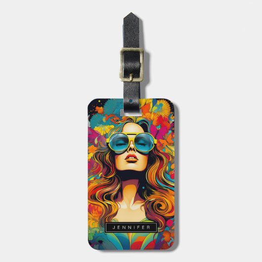 女かわいらしの荷物タグ ラゲッジタグ (正面縦)