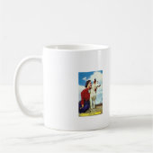 女かわいらし子と犬のアイオワカジノカフェ収容 コーヒーマグカップ (左)