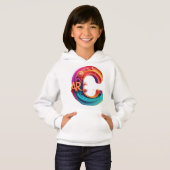 女かわいらし子用フードTシャツ (正面フル)