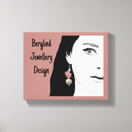 女かわいらし子顔スタイリッシュファッションイラストレーション キャンバスプリント