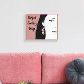 女かわいらし子顔スタイリッシュファッションイラストレーション キャンバスプリント (インサイチュ (リビング))