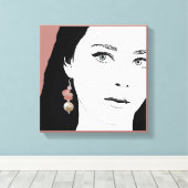 女かわいらし子顔ファッションイラストレーションスタイリッシュglam キャンバスプリント (インサイチュ (ウッドフロア))