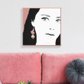 女かわいらし子顔ファッションイラストレーションスタイリッシュglam キャンバスプリント (インサイチュ (リビング))