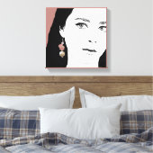 女かわいらし子顔ファッションイラストレーションスタイリッシュglam キャンバスプリント (インサイチュ (寝室))