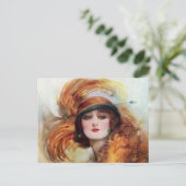 女かわいらし性フラッパーファッション1920年代 ポストカード (スタンド正面)