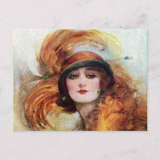 女かわいらし性フラッパーファッション1920年代 ポストカード