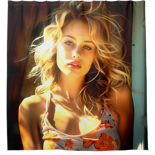 女かわいらし性 シャワーカーテン (正面)