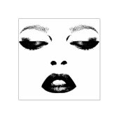 女かわいらし顔アイズリップファッションメイクアップアート ラバースタンプ (インプリント)