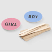 女か男か？ |ピンクモダンブルー赤ちゃんシャワーゲーム ハンドファン (組立なし)