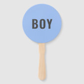 女か男か？ |ピンクモダンブルー赤ちゃんシャワーゲーム ハンドファン (裏面)