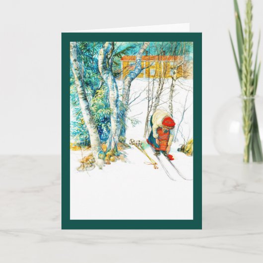 女がスキーを履く シーズンカード (正面)