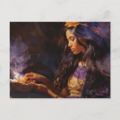 女がセージを燃めい想やす ポストカード (正面)