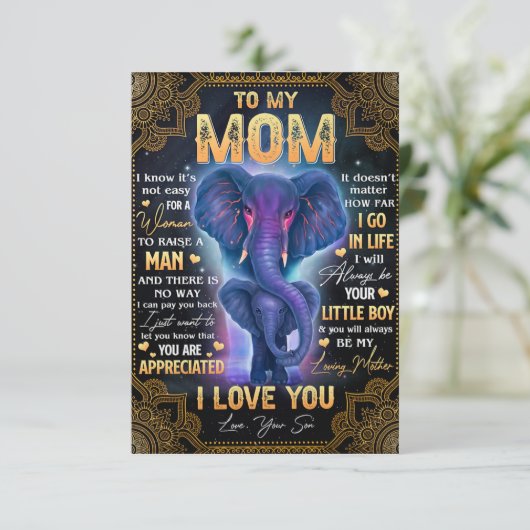 女が男を育てる簡単ではない – ママ サンキューカード (スタンド正面)