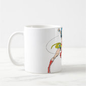 女が疑問に思冠を投げる コーヒーマグカップ (左)