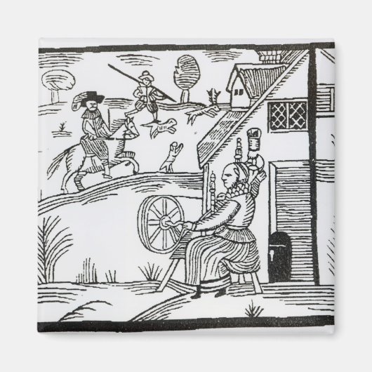 女が紡ぐ国の風景 マグネット (正面)