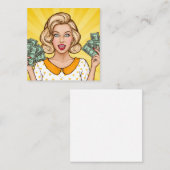 女が金を持っている スクエア名刺 (正面/裏面)