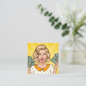 女が金を持っている スクエア名刺 (スタンド正面)