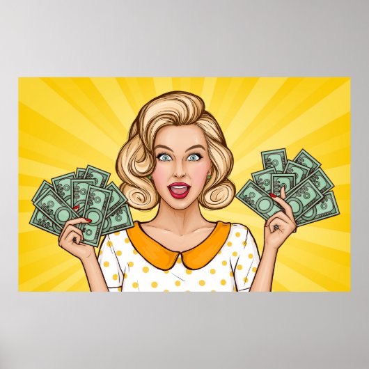 女が金を持っている ポスター (正面)