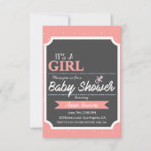女だ |赤ちゃんシャワー 招待状 (正面)