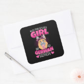 女とドイツの羊飼い スクエアシール (封筒)