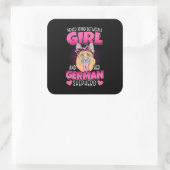 女とドイツの羊飼い スクエアシール (バッグ)