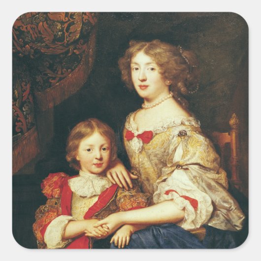 女と女の子 スクエアシール (正面)