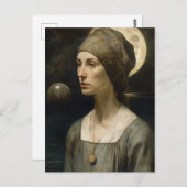 女と月 ポストカード (正面/裏面)