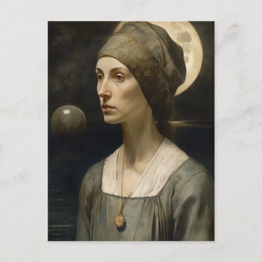 女と月 ポストカード (正面)