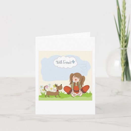 女と犬の友最高の達 カード (正面)