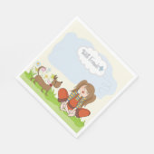 女と犬の友最高の達 スタンダードランチョンナプキン (角)