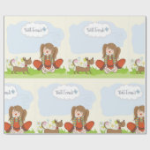 女と犬の友最高の達 ラッピングペーパー (フラット)