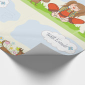 女と犬の友最高の達 ラッピングペーパー