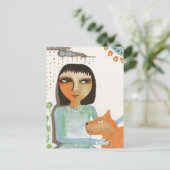 女と犬 ポストカード (スタンド正面)