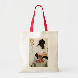 女と犬,歌麿女と犬,歌麿,浮世絵 トートバッグ