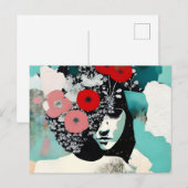 女と花は禁断絵画の ポストカード (正面/裏面)