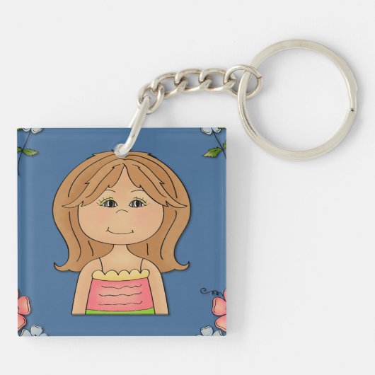 女と花 キーホルダー (裏面)