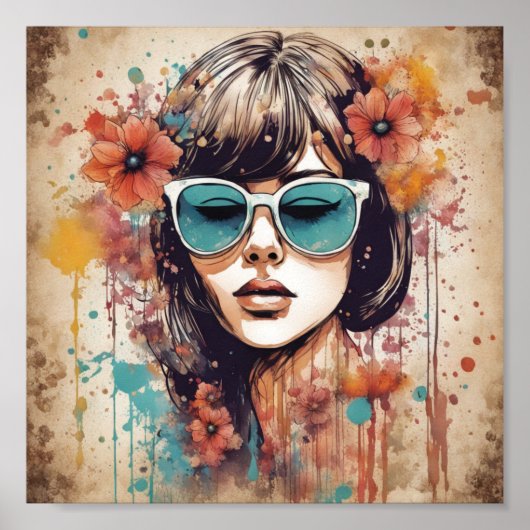 女と花 ポスター (正面)