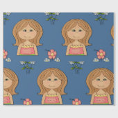 女と花 ラッピングペーパー (フラット)