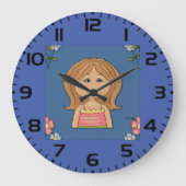 女と花 ラージ壁時計 (正面)