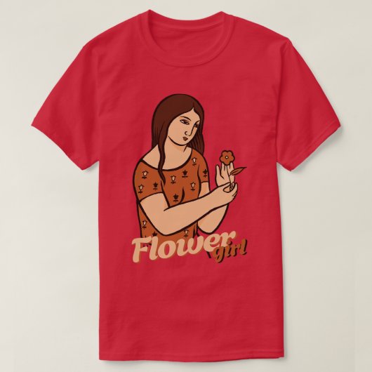 女と花 Tシャツ (デザイン正面)