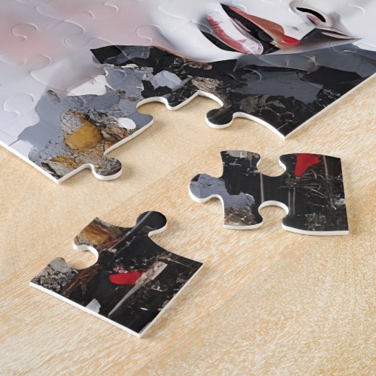 女と蝶の乱れ絵画た ジグソーパズル (側面)