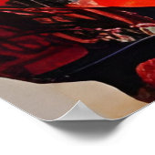 女と蝶の乱れ絵画た ポスター (角)