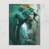 女と象 ポストカード (正面)