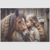 女と馬のキスのデコページ 薄葉紙 (正面)