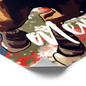 女と馬のジャンプ陽気なクリスマスの休日 ポスター (角)