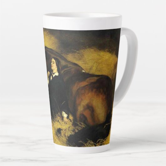 女と馬 カフェラテマグ (右アングル)