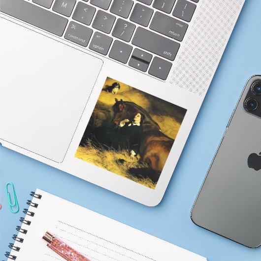 女と馬 シール (ノートパソコンとiPhone)