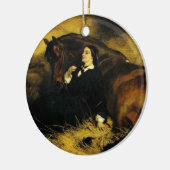 女と馬 セラミックオーナメント (左)