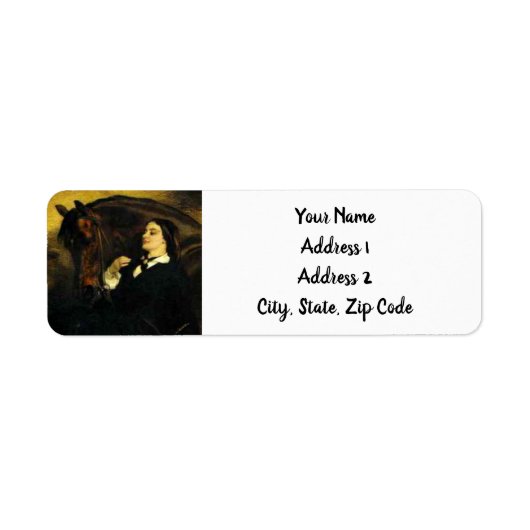 女と馬 ラベル (正面)